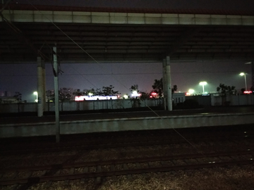 火车站站台夜色
