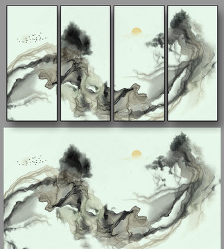 水墨 寫意畫新中式裝飾畫