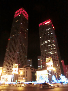 北京银泰中心建筑夜景