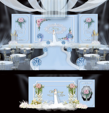 蓝色婚礼 婚礼舞台 舞台设计