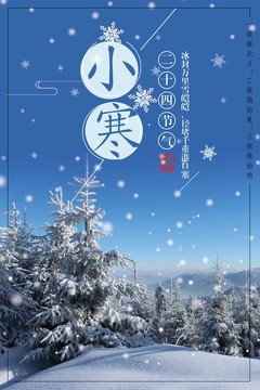 簡約24節氣小寒海報
