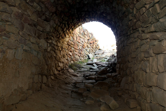 韩城老民居石头通道走廊