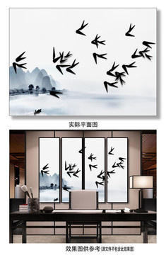 竹葉裝飾畫