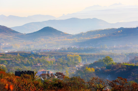 乡村美景 乡村风景画 山村