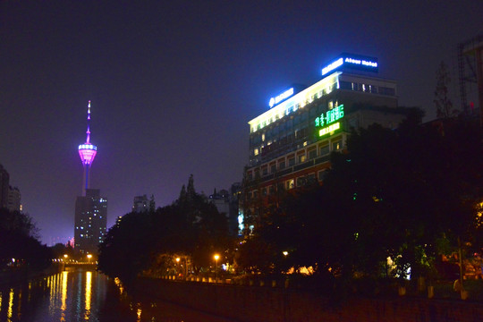 成都锦绣天府塔 夜景远看