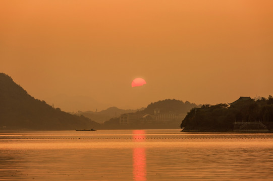 青山湖日落