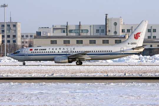 飞机 雪地 中国国际航空