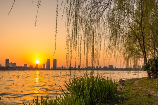 玄武湖黄昏美景