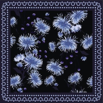 花卉印花图案丝巾设计