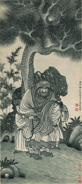 丁云鵬 益壽尊者像