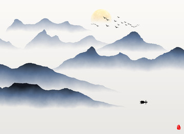 水墨山水 意境水墨畫