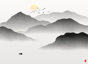 水墨畫(huà) 水墨山水