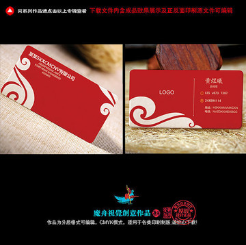 紅色創(chuàng)意名片模版