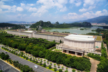 肇庆七星岩城市风光