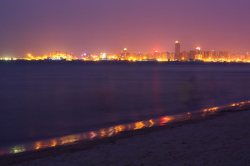 海口湾城市风光夜景