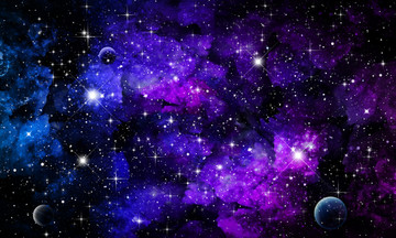 紫色星空图