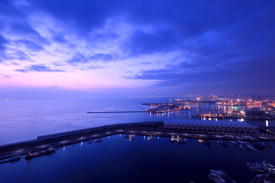 海港 夜景 城市 海景图片