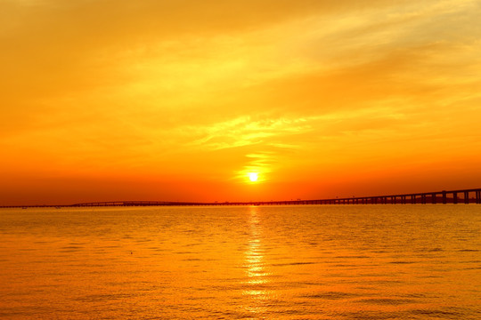 夕阳 晚霞 金色的太阳