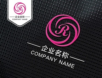 动感R花瓣字母LOGO设计