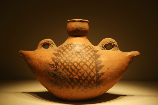 仰韶文化的船形彩陶壶