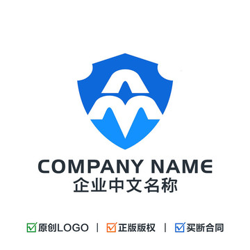 众 字母M 盾牌LOGO