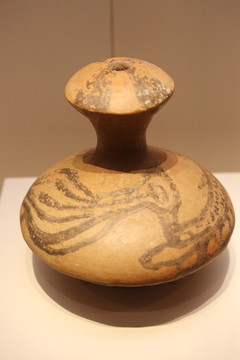 仰韶文化鱼鸟纹彩陶壶