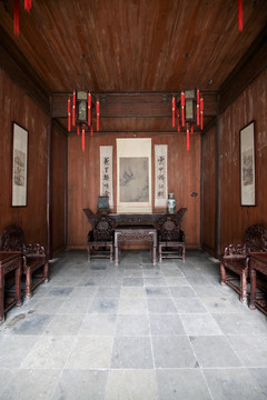 扬州个园 古代客厅 古家具