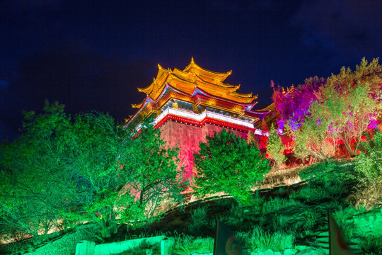 香格里拉獨(dú)克宗古城夜景