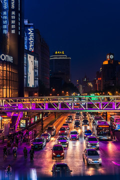 城市夜景 车水马龙 流光溢彩