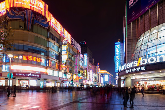 上海南京路步行街夜景