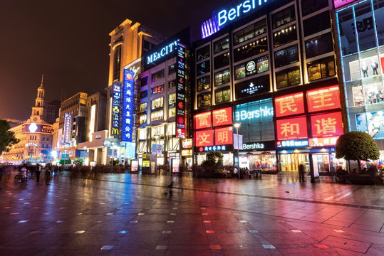 上海南京路步行街夜景