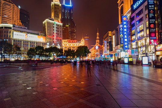 上海南京路步行街夜景