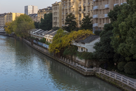 余杭塘河 河面 水面 安静的水