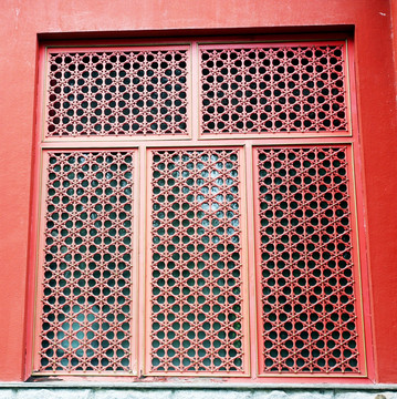 中式窗户 镂空窗 寺庙门窗