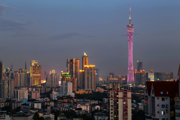 广州城市风光夜景