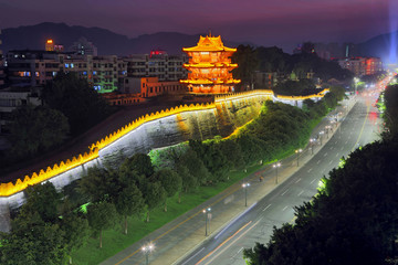 肇庆宋城墙披云楼夜景