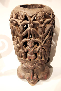 非洲雕刻雕众人头具