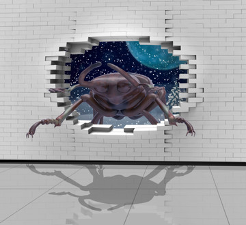 3D甲殼蟲壁畫