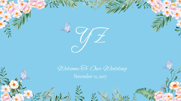 天藍(lán)色婚禮婚禮舞臺背景