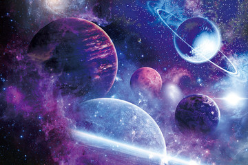 藍紫星空婚禮迎賓區(qū)背景