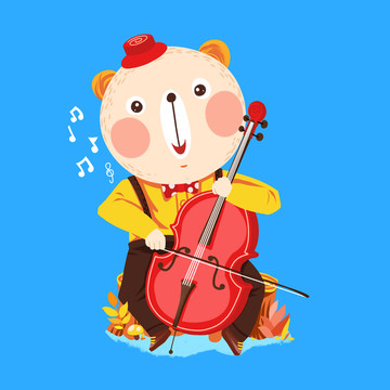 拉提琴的熊