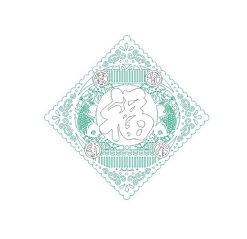 原創(chuàng)燈籠 方形福字貼