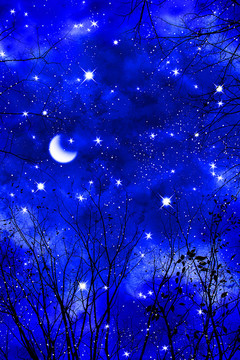藍(lán)色星空 吊頂噴畫