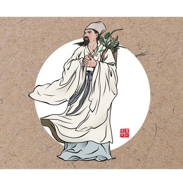 手繪采藥古代人物