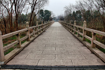 中式石围栏 桥