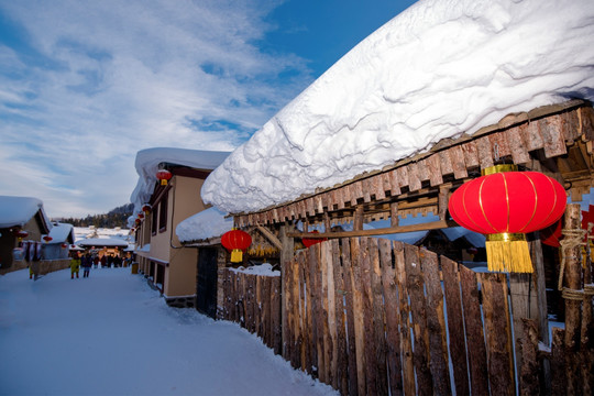 东北农村 农家乐 雪乡