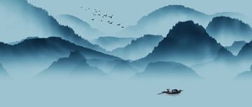 水墨山水意境畫