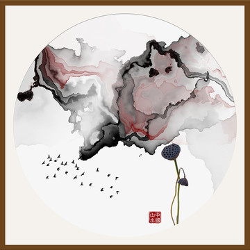 抽象意境水墨畫 水墨山水