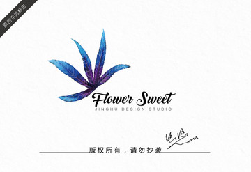 水彩树叶logo