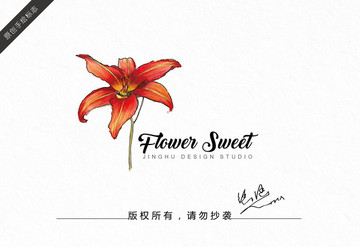 水彩花朵logo